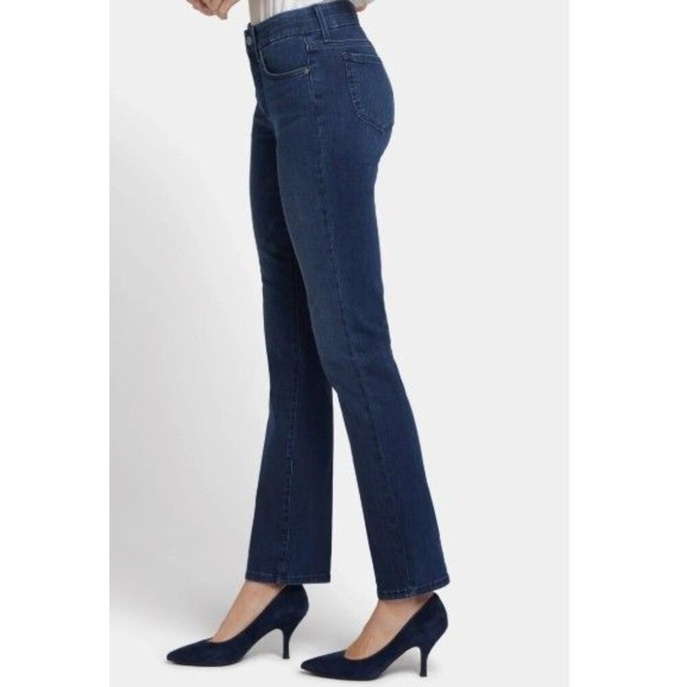 NYDJ Waist Match Lift Tuck Marilyn Straight Leg Jeans, Dark Wash, Size L, NWOT